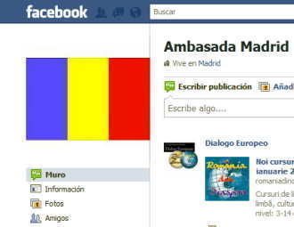 Ambasada Romaniei de la Madrid si-a facut pagina pe Facebook