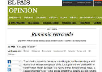 El Pais: „Romania da inapoi”