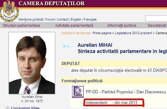 Senzaţional! Deputatul Aurelian Mihai nu mai este parlamentar PPDD