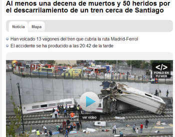 Tragedie in Galitia: Un tren cu 222 de oameni a deraiat la Santiago de Compostela