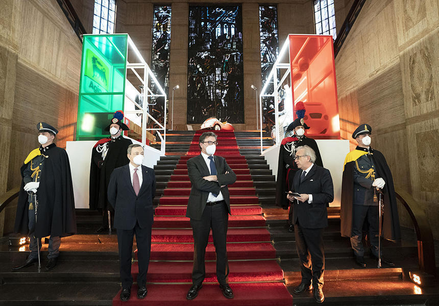 Președintele Draghi la Ceremonia de Inaugurare a Expoziției „Italia Geniale”.