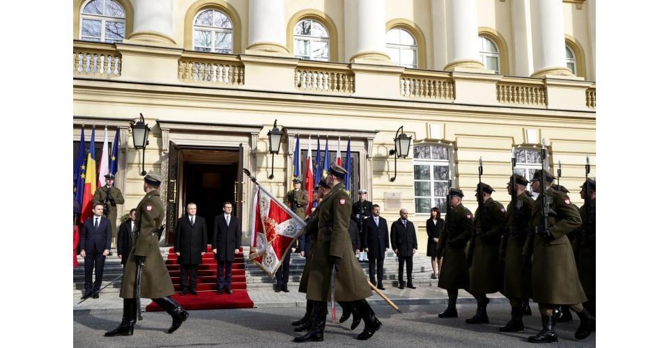 Ceremonia primirii oficiale a premierului Nicolae-Ionel Ciucă de către premierul Republicii Polone, Mateusz Morawiecki