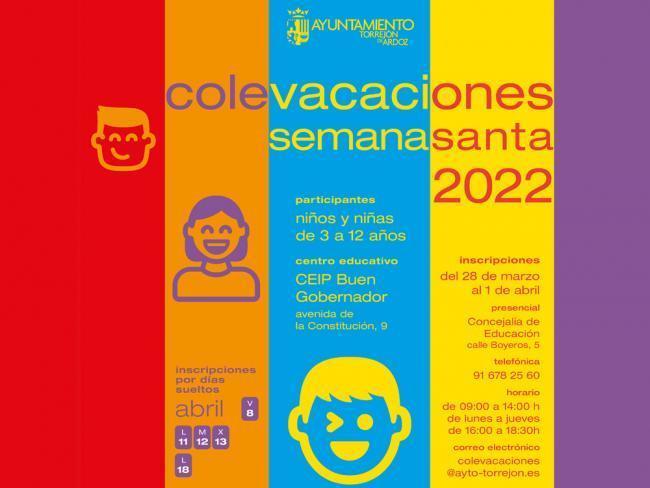 Torrejón – Perioada de înscriere pentru „Colevacaciones” din Săptămâna Mare va rămâne deschisă în perioada 28 martie – 1 aprilie