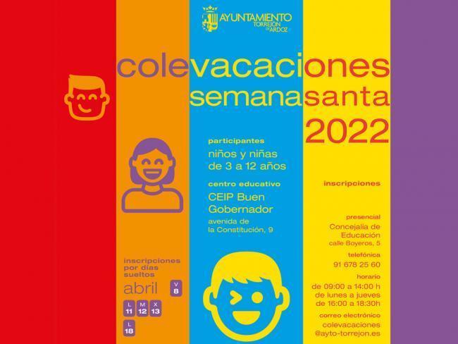 Torrejón – Perioada de înscriere pentru „Colevacaciones” din Săptămâna Mare este deschisă până la ocuparea locurilor