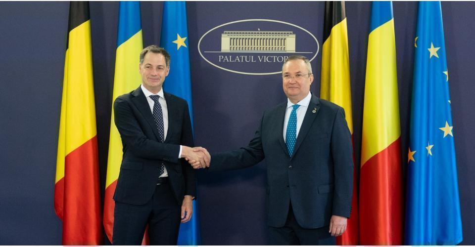Întâmpinarea de către premierul Nicolae-Ionel Ciucă a prim-ministrului Regatului Belgiei, Alexander De Croo