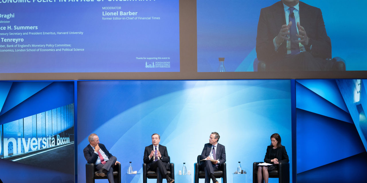 Președintele Draghi vorbește la evenimentul în memoria lui Alberto Alesina