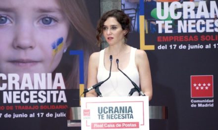 Díaz Ayuso prezintă campania de solidaritate „Ucraina are nevoie de tine” pentru a încuraja locuitorii din Madrid să-i ajute în continuare pe ucraineni