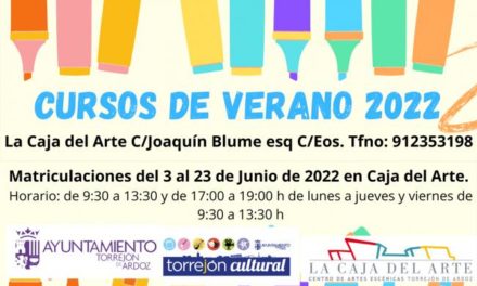 Torrejón – Astăzi și mâine, ultimele zile în care perioada de înscriere la cursurile de vară de la La Caja del Arte va rămâne deschisă