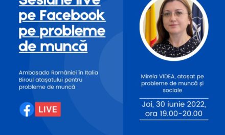 Italia: Ambasada României în Italia organizează o nouă sesiune online de informare pe teme de muncă