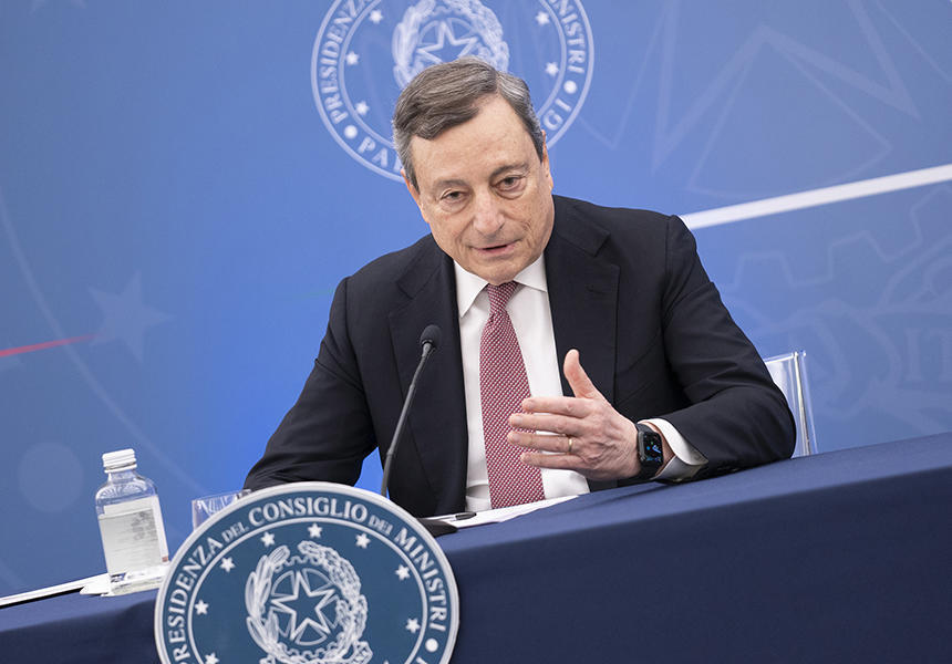 Conferință de presă a președintelui Draghi