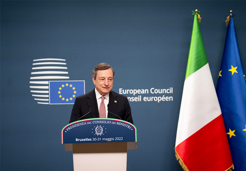 Președintele Draghi la Consiliul European Extraordinar