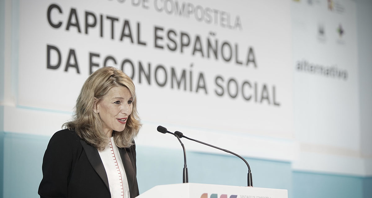 Yolanda Díaz: Economia socială din Galicia va răspunde la depopulare și va profesionaliza sectoarele sănătății și dependenței