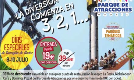 Torrejón – Sâmbătă, 9 și duminică, 10 iulie, Zilele Speciale din Torrejón de Ardoz continuă în parcurile tematice cu reduceri…