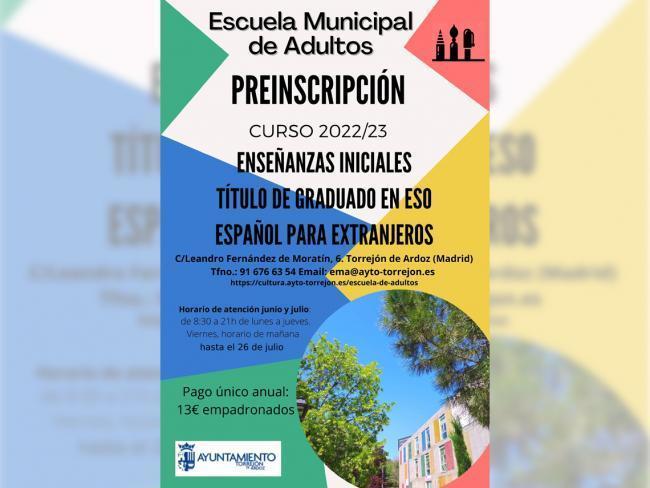 Torrejón – Până pe 26 iulie, perioada de preînscriere la Școala Municipală de Adulți va rămâne deschisă pentru cursul 202…
