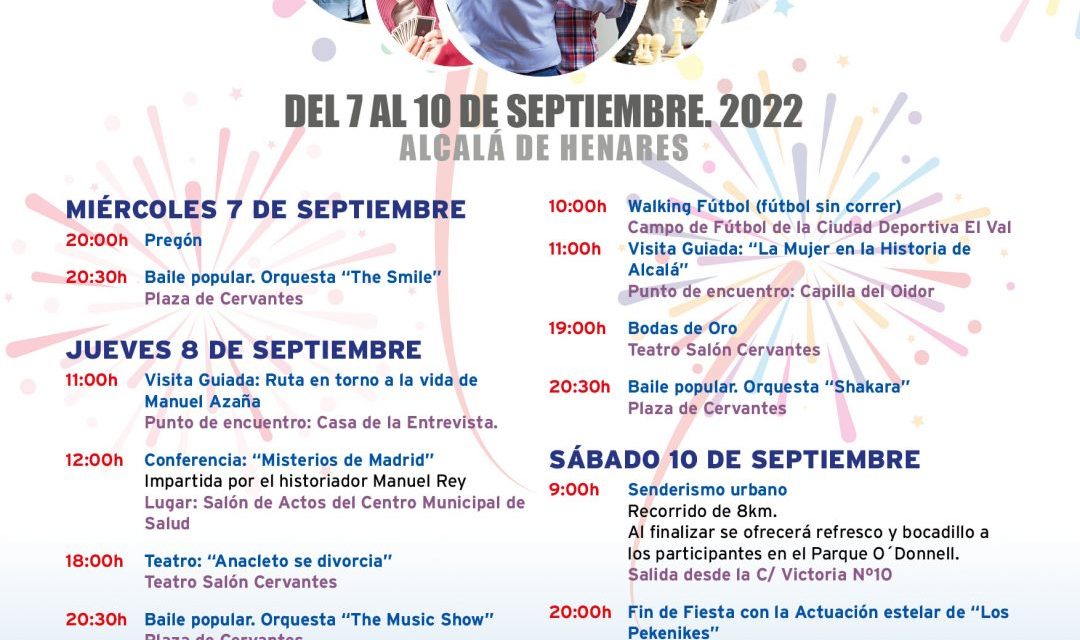 Alcalá – Alcalá sărbătorește a XXXVII-a Săptămâna Seniorului cu muzică, vizite culturale, teatru și promovarea activității fizice