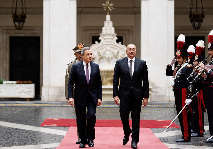 Președintele Draghi se întâlnește cu președintele Republicii Azerbaidjan