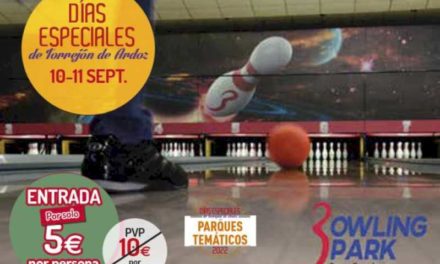 Torrejón – Mâine, sâmbătă, 10 septembrie și duminică, 11 septembrie, Zilele Speciale din Torrejón de Ardoz revin la Bowling Park cu prețuri reduse…
