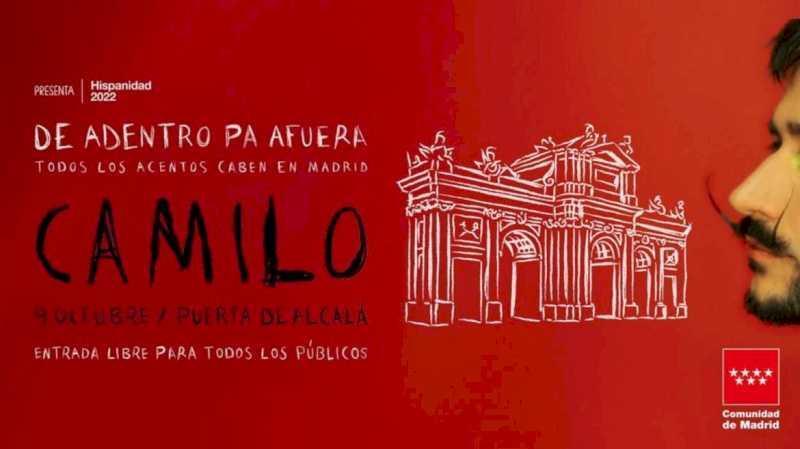 Comunitatea Madrid va găzdui un concert gratuit al artistului columbian Camilo la Hispanidad 2022