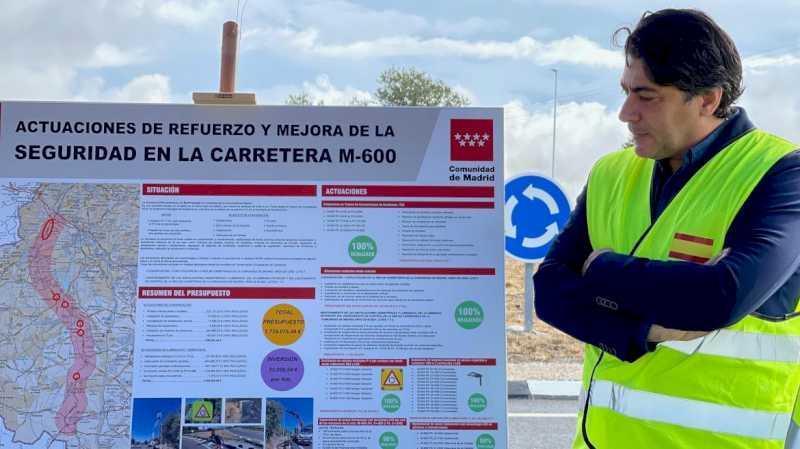 Comunitatea Madrid consolidează și îmbunătățește siguranța pe mai mult de 50 de kilometri de autostrada M-600
