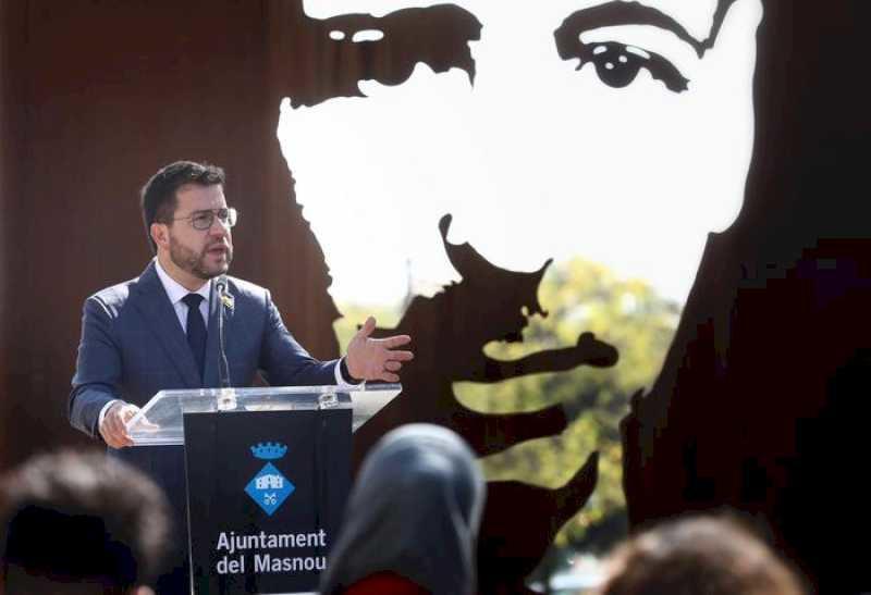Președintele Aragonès inaugurează o sculptură „pentru memoria” lui Lluís Companys care va „transmite valori” celor mai tineri