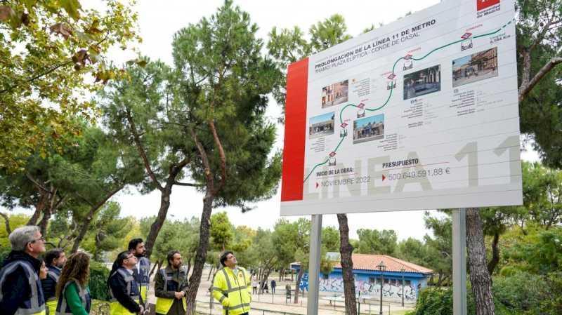 Comunitatea Madrid începe lucrările de extindere a liniei de metrou 11 de la Plaza Elíptica până la Conde de Casal