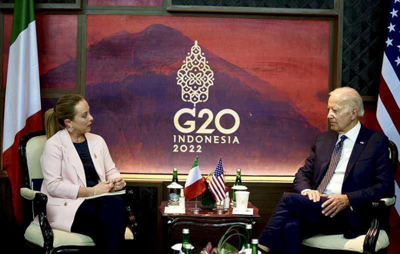 Summit-ul G20, președintele Meloni se întâlnește cu președintele SUA Biden