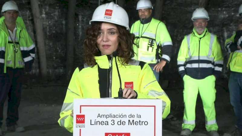 Díaz Ayuso vizitează lucrările de extindere a liniei 3 de metrou care vor permite ajungerea de la Getafe la Puerta del Sol în jumătate de oră și fără transferuri