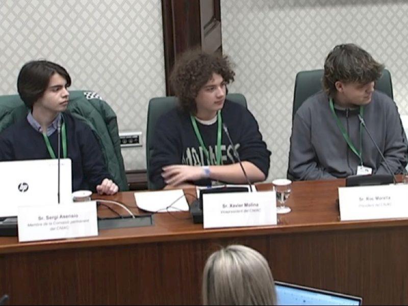 Consiliul Național al Copiilor și Adolescenților din Catalonia se face auzit în Parlament