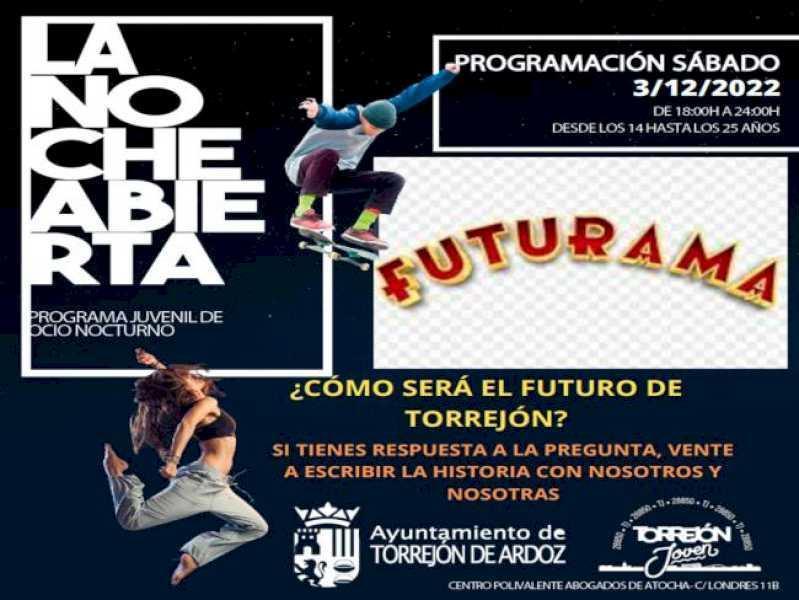 Torrejón – În această sâmbătă, 3 decembrie, noul sezon „La Noche Abierta” continuă cu o petrecere Futurama, concurs de costume și…