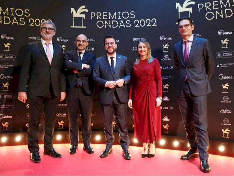 Președintele Aragonès participă la premiile Ondas