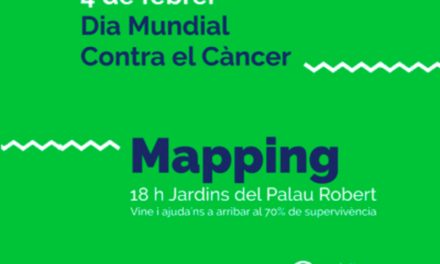 Cartografie împotriva cancerului pe fațada Jardinului de Palau Robert