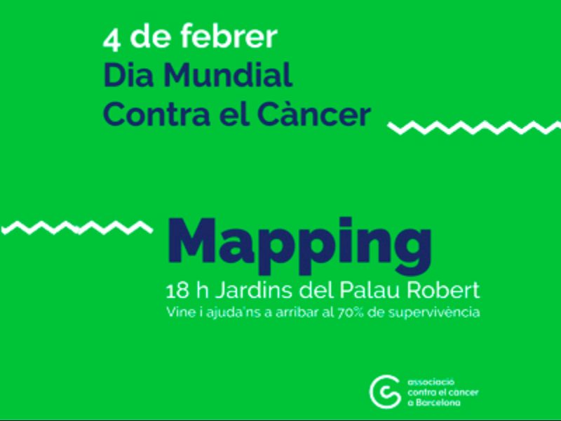 Cartografie împotriva cancerului pe fațada Jardinului de Palau Robert
