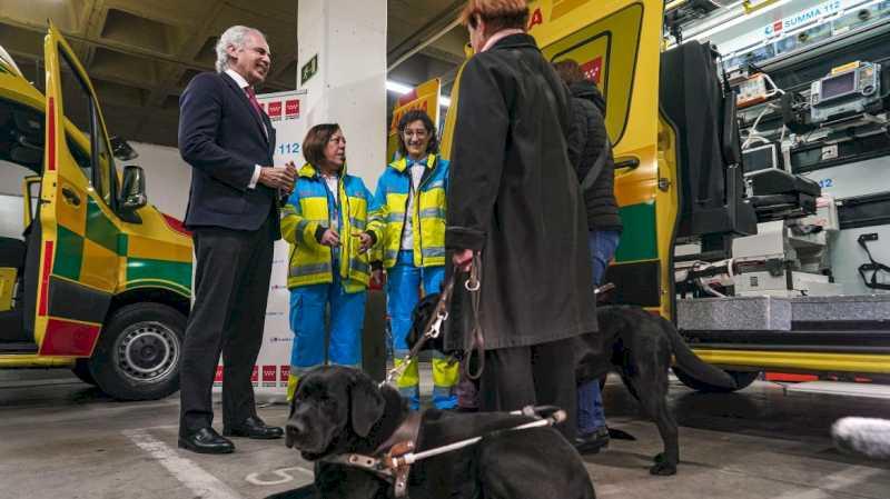 Comunitatea Madrid lansează însoțirea câinilor de asistență în transferurile de ambulanță ale SUMMA 112