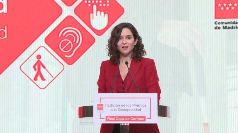Díaz Ayuso anunță crearea a 1.600 de noi locuri gratuite de îngrijire specializată pentru persoanele cu dizabilități în 2023