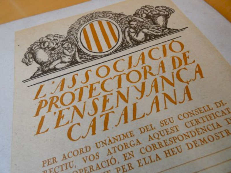 Arhivele Naționale din Catalonia pune la dispoziție fondurile Asociației pentru Protecția Educației Catalane