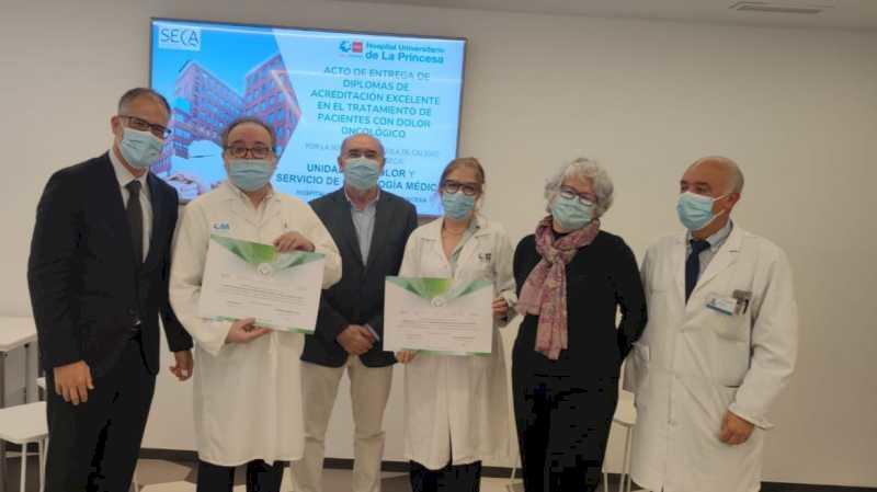 Unitatea de Durere și Serviciul de Oncologie al Spitalului de La Princesa primesc acreditarea „Excelent” pentru îngrijirea acordată pacienților cu dureri canceroase
