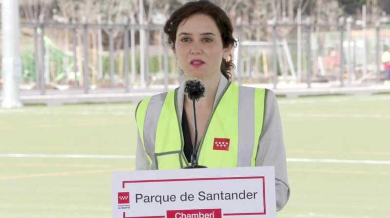 Díaz Ayuso află despre remodelarea Parcului de Santander, gata până la sfârșitul lunii mai, cu spațiu dublu pentru sport și 55.000 m2 de zone verzi