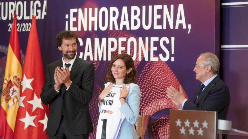 Díaz Ayuso felicită Baschetul Real Madrid pentru cea de-a unsprezecea Cupă Europeană, lăudându-și „rețeta”: „Echipă, perseverență și triumf”