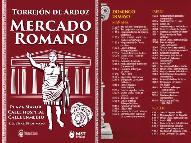 Torrejón – Astăzi, duminică, 28 mai, ultima zi pentru a vă bucura de piața romană care găzduiește zona centrală a orașului Torrejón de Ardoz