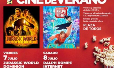 Torrejón – Vineri, 7 iulie și sâmbătă, 8 iulie, Cinematograful de vară continuă cu filmele „Jurassic World Dominion” și „Ralph breaks Int…