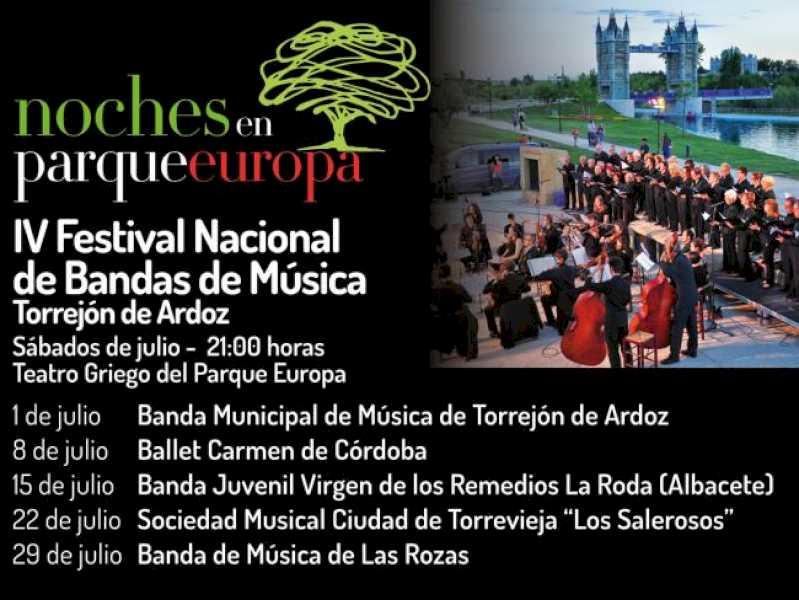 Torrejón – Mâine, sâmbătă, 15 iulie, continuă cu trupa de tineret Virgen de Ardoz, al IV-lea Festival Național de Muzică din Torrejón de Ardoz…