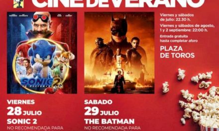 Torrejón – El viernes 28 y el sábado, 29 de julio, continúa el Cine de Verano con las películas “Sonic 2” y “The Batman”