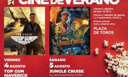 Torrejón – El Cine de Verano continúa este fin de semana con “Top Gun: Maverick”, el viernes 4, y “Jungle Cruise”, el sábado 5 de agosto