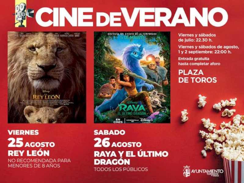 Torrejón – Cinematograful de vară continuă în acest weekend cu „Regele leu”, vineri, 25, și „Raya și ultimul dragon”, sâmbătă, august…