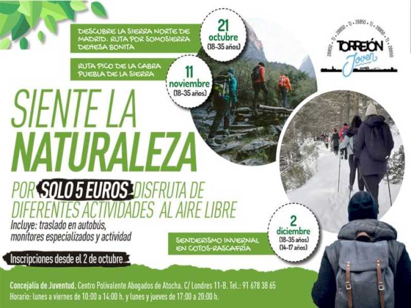 Torrejón – Se deschide perioada de înscriere pentru activitățile programului „Clasa de timp liber și natură” al Departamentului de Tineret