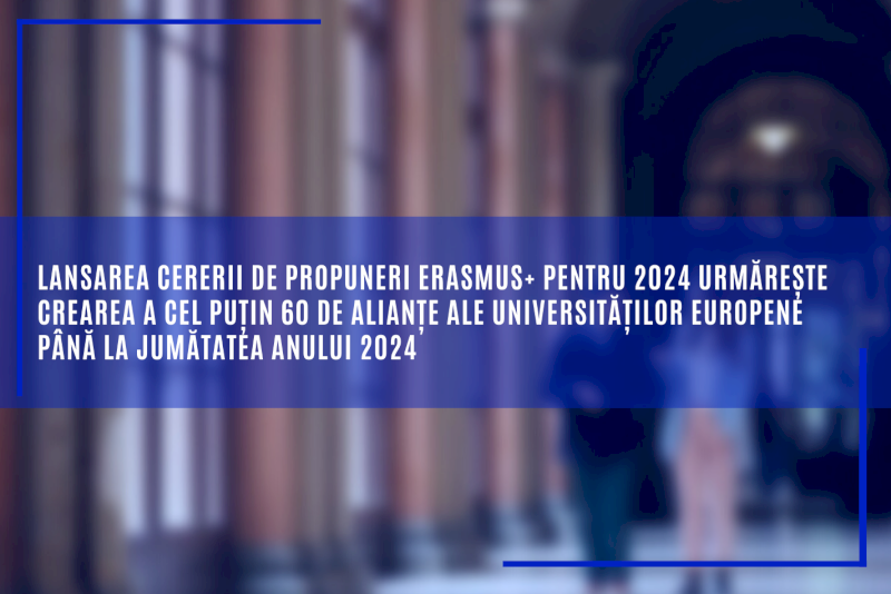 Lansarea cererii de propuneri Erasmus+ pentru 2024 urmărește crearea a cel puțin 60 de alianțe ale universităților europene până la jumătatea anului 2024