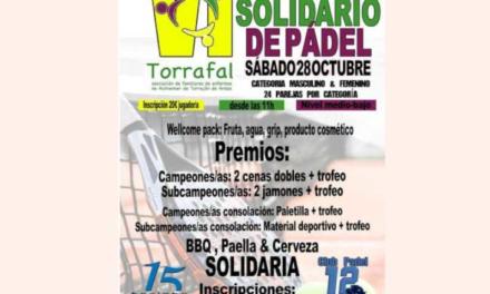 Torrejón – Asociația Rudelor Pacienților cu Alzheimer din Torrejón de Ardoz (Torrafal) organizează un turneu de paddle tenis solidar