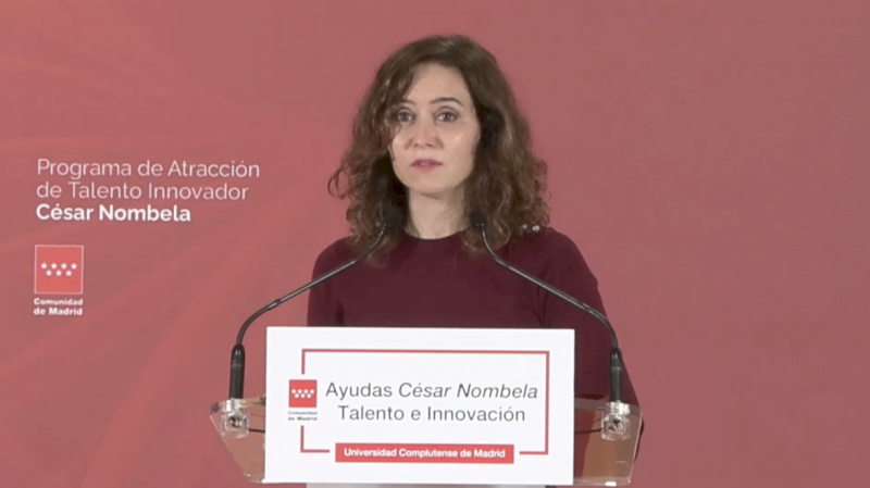 Díaz Ayuso prezintă ajutorul din partea Comunității Madrid pentru a atrage talente în cercetare, care va purta numele omului de știință César Nombela