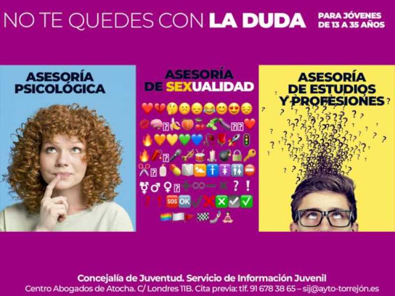 Torrejón – Departamentul de Tineret al Consiliului Municipal Torrejón de Ardoz are diverse consultații pentru tineri în domeniul psihologiei, sexului…