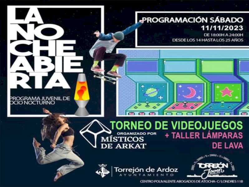 Torrejón – În această sâmbătă, 11 noiembrie, „La Noche Abierta” continuă cu un turneu de jocuri video, organizat de Asociația de Tineret Mí…